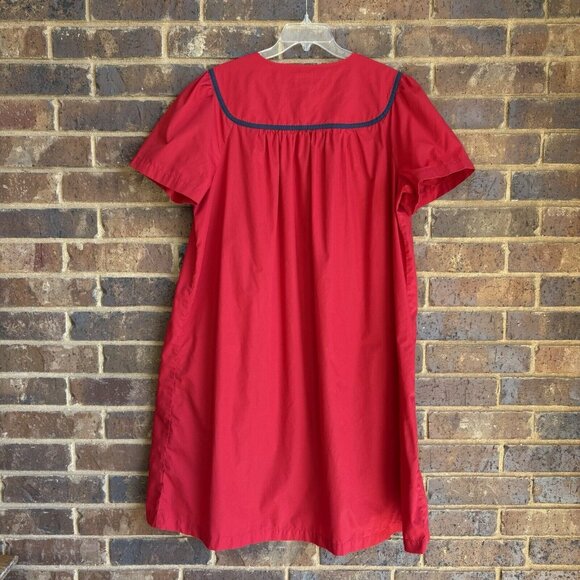 Go Softly Patio House Dress Women Red Large Muu Muu Embroidered - Picture 2 of 3
